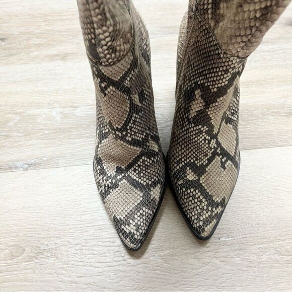 Dolce Vita Snake Print Knee High Block Heel Zip Boots Womens Size 7 - Picture 4 of 9